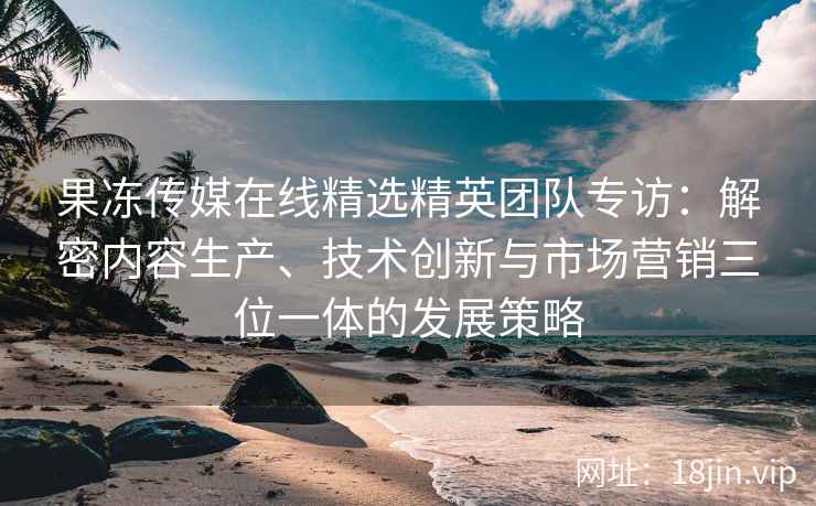 果冻传媒在线精选精英团队专访：解密内容生产、技术创新与市场营销三位一体的发展策略